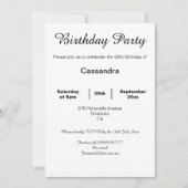 ELEGANT WHITE EN ZWARTE LACE BIRTHDAY PARTY BLACK KAART (Voorkant)