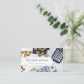 Elegant white euro money financial expert visitekaartje (Staand voorkant)