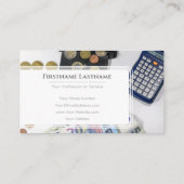 Elegant white euro money financial expert visitekaartje (Achterkant)