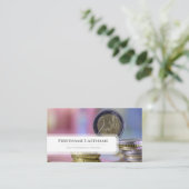 Elegant white euro money financial expert visitekaartje (Staand voorkant)