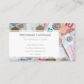 Elegant white euro money financial expert visitekaartje (Achterkant)