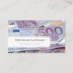 Elegant white euro money financial expert visitekaartje