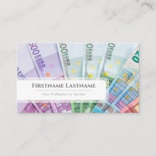 Elegant white euro money financial expert visitekaartje