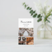 Elegant White Event Planning Business 3 Foto's Visitekaartje (Staand voorkant)