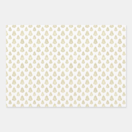 Elegant White Faux Fold Folie Kerstmis Inpakpapier Vel (Voorkant)