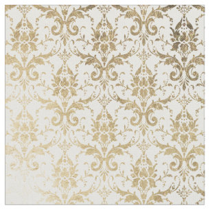 Elegant white faux gold antiek floral damask stof