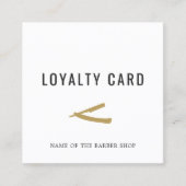 Elegant White Faux Gold Razor Loyalty-kaart Klantenkaartje (Voorkant)