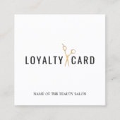 Elegant White Faux Gold Scissor Loyalty Kaart (Voorkant)