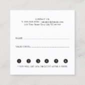 Elegant White Faux Gold Scissor Loyalty Kaart (Achterkant)