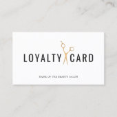 Elegant White Faux Gold Scissor Loyalty Kaart (Voorkant)