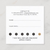 Elegant White Faux Gold Scissor Loyalty Kaart (Achterkant)