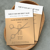 Elegant White Faux Gold Scissors Beauty Salon Flyer