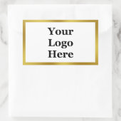 Elegant White Faux Gold Sjabloon Uw Logo hier Rechthoekige Sticker (Tas)