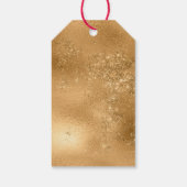 Elegant White Faux Gold Star Merry kerst Cadeaulabel (Achterkant)