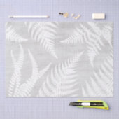 Elegant White Fern op Canvas Burlap Texture Tissuepapier (Craft)