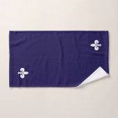 Elegant White Fleur de Lis op Navy Blue Bad Handdoek (Handdoek)