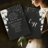Elegant White Flora over het zwarte huwelijk Kaart