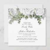 Elegant White Floral and Green Wedding Kaart (Voorkant)