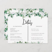 Elegant White Floral and Greenery Wedding Informatiekaartje (Voorkant / Achterkant)