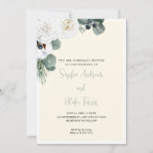 Elegant White Floral and Greenery Yellow Wedding Kaart (Voorkant)