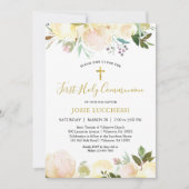 Elegant White Floral Baptism Communauté Invitation Kaart (Voorkant)