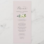 Elegant White Floral | Blush Mauve Weddenschap Menu (Voorkant)