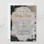 Elegant White Floral Boho Wedding Invitation  Kaart (Voorkant)