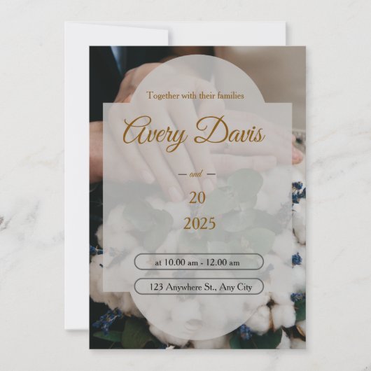 Elegant White Floral Boho Wedding Invitation  Kaart (Voorkant)