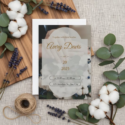 Elegant White Floral Boho Wedding Invitation  Kaart