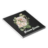 Elegant white floral bouquet with green leaves notitieblok (Schuin)