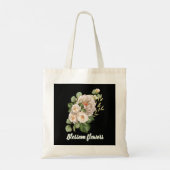 Elegant white floral bouquet with green leaves tote bag (Achterkant)