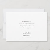 Elegant White Floral Bridesmaid Proposal Card Kaart (Achterkant)