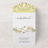 Elegant White Floral bruiloft in één keer All In One Uitnodiging (Buitenkant)