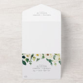Elegant White Floral bruiloft in één uitnodiging (Buitenkant)