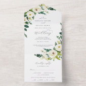 Elegant White Floral bruiloft in één uitnodiging (Binnen)