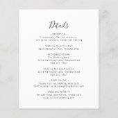 Elegant White Floral Budget Wedding Invitation Flyer (Achterkant)