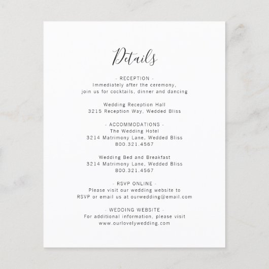 Elegant White Floral Budget Wedding Invitation Flyer (Achterkant)