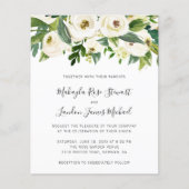 Elegant White Floral Budget Wedding Invitation Flyer (Voorkant)