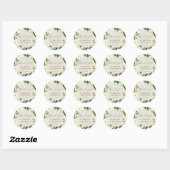 Elegant White Floral | Champagne Wedding Favor Ronde Sticker (Vel)