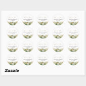 Elegant White Floral Chic Gold Hartelijk dank Ronde Sticker (Vel)