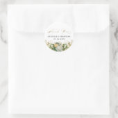 Elegant White Floral Chic Gold Hartelijk dank Ronde Sticker (Tas)