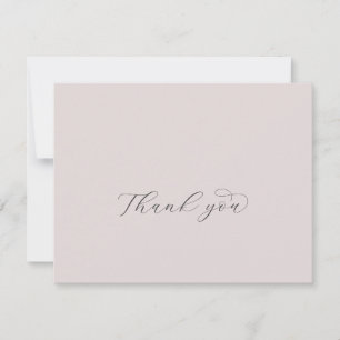 Elegant White Floral Coordinate Blush Mauve Bedankkaart