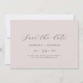 Elegant White Floral Coordinate | Blush Mauve Save The Date (Voorkant)