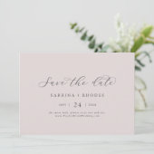 Elegant White Floral Coordinate | Blush Mauve Save The Date (Staand voorkant)