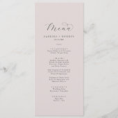 Elegant White Floral Coordinate | Blush Weddenscha Menu (Voorkant)