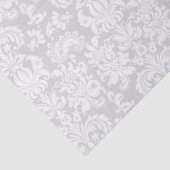 Elegant White Floral Damascus over grijze achtergr Tissuepapier (Detail)