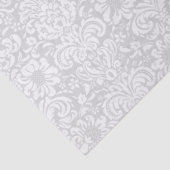 Elegant White Floral Damascus over grijze achtergr Tissuepapier (Detail)