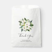 Elegant White Floral Dank je Afstuderen Bedankzakje (Voorkant)