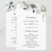 Elegant White Floral Dusty Blue Sage Green Wedding (Voorkant / Achterkant)