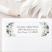 Elegant White Floral Dusty Blue Sage Green Wedding Etiket (Insitu)